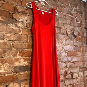 Old Navy Bright Red Maxi Dress Size Medium